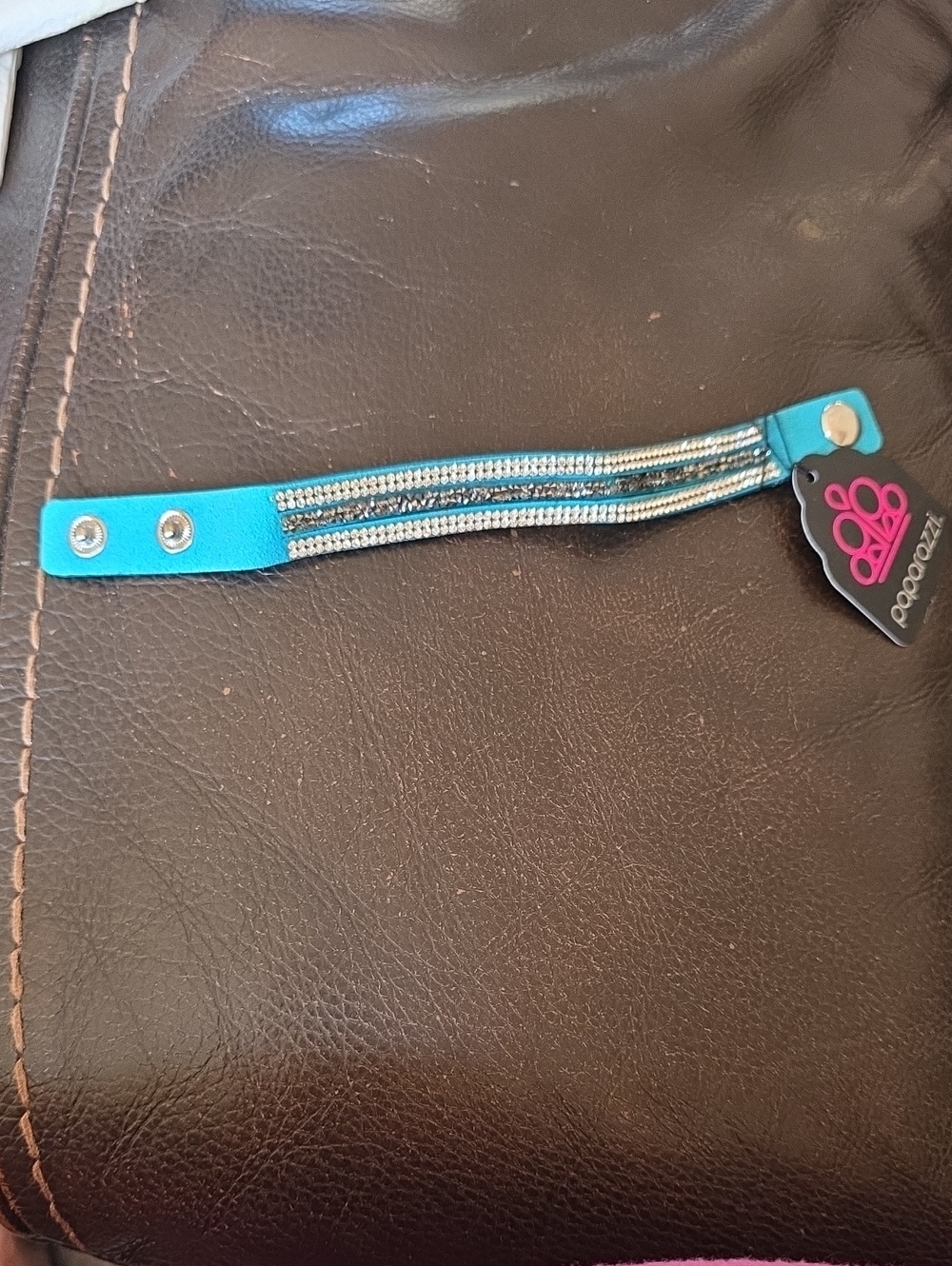 paparazzi Turquoise and Silver Multi-Row Snap Bracelet